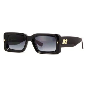 A0696Z New DSQUARED2 Black Square D2 0142/S 8079O Sunglasses Women